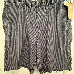 Tommy Bahama Gray, Black, blue pinstripeFlat Front Shorts, NWT, size 36